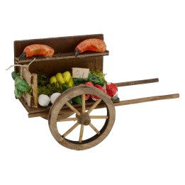 Carretilla con frutas y verduras para belén cm 7x14x8,3 h