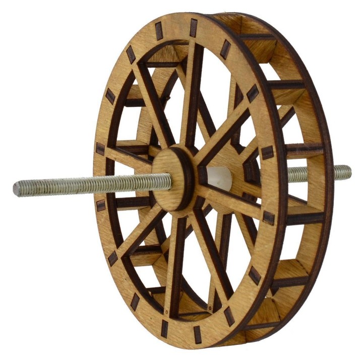 Ruota mulino ad acqua in legno ø 24 cm