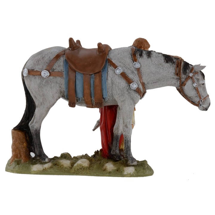 Soldado con caballo serie Landi cm 13