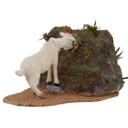 Capra bianca che mangia serie 30 cm in movimento per statue di