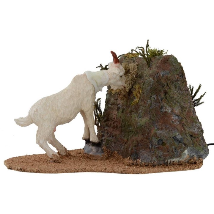 Capra bianca che mangia serie 30 cm in movimento per statue di