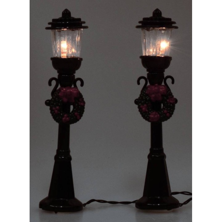 Juego de dos faroles para pesebre con luz a pilas de 2,5x11,5