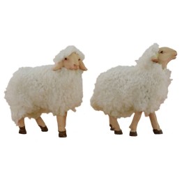 Set 2 pecore con lana cm 7x8 h per statue di 15 cm