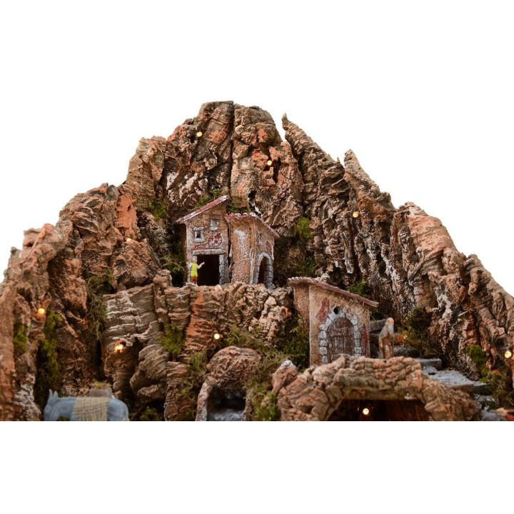 Presepe completo di statue Landi cm 52x55x48 h con cascata