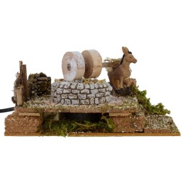 Macina con asino in movimento 20x14x10h cm
