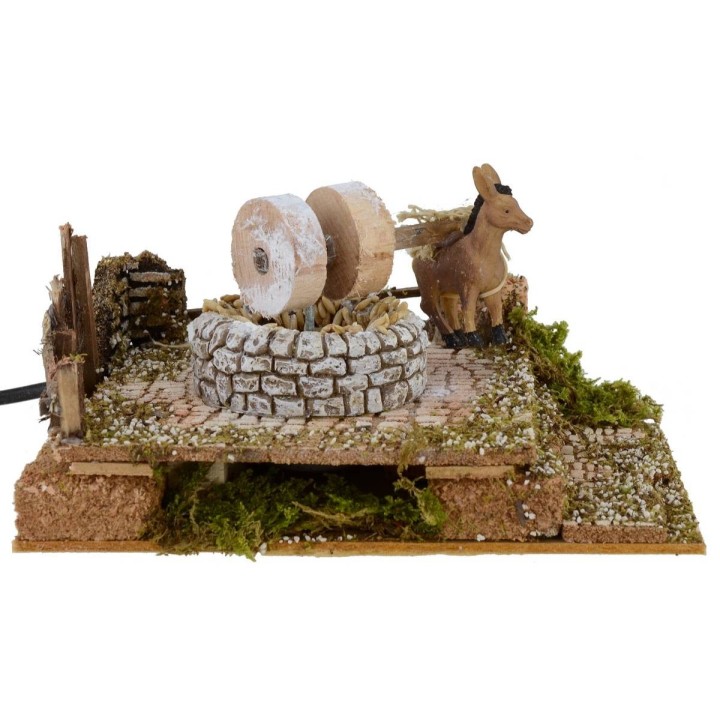 Macina with donkey in motion 20x14x10h cm