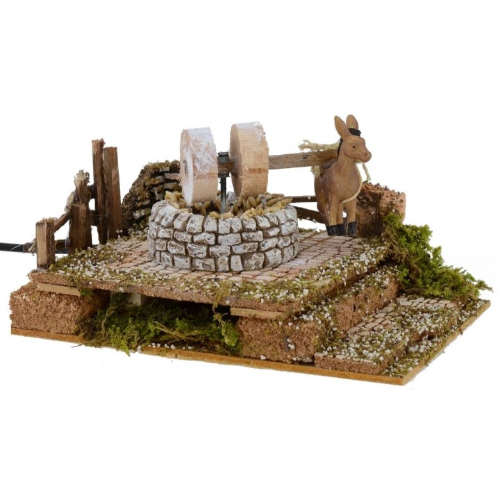Macina con asino in movimento 20x14x10h cm