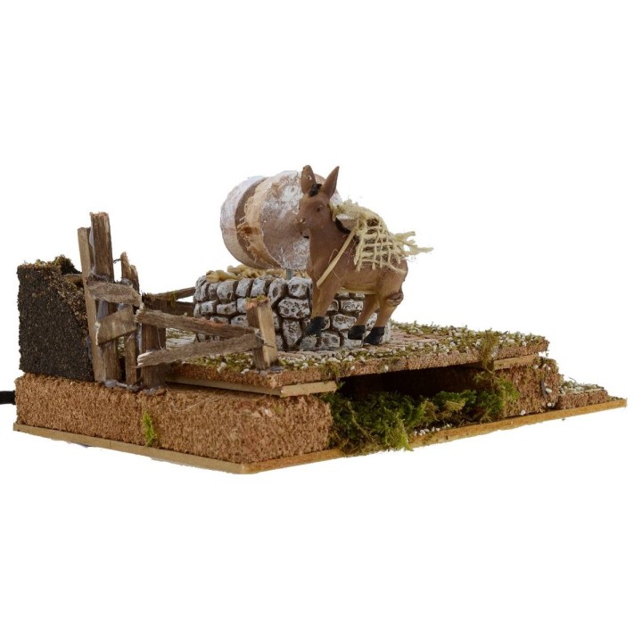 Macina with donkey in motion 20x14x10h cm
