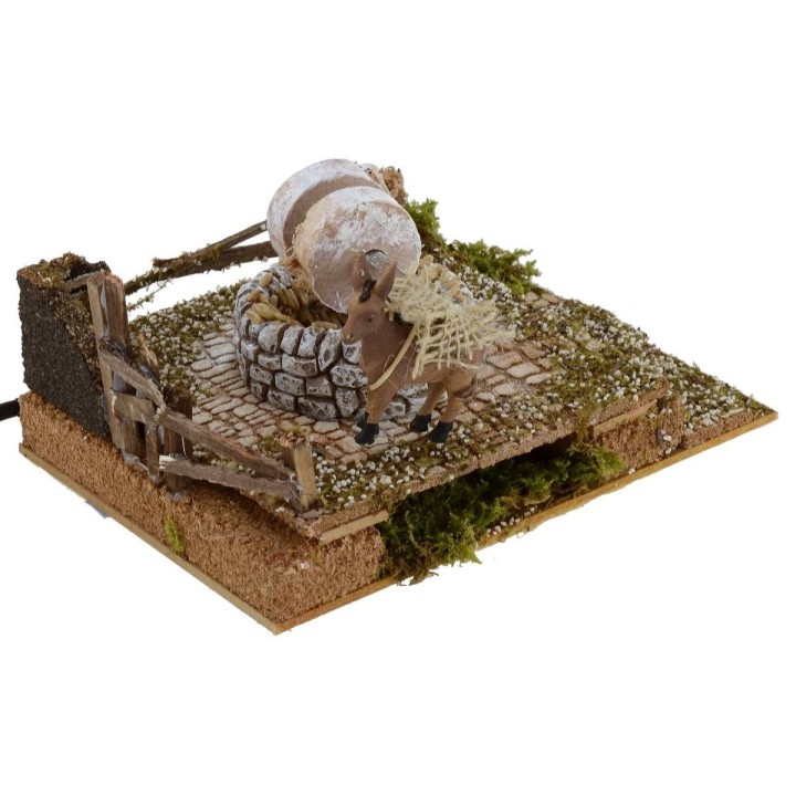 Macina with donkey in motion 20x14x10h cm