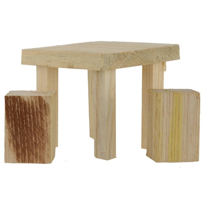 Table with wooden stools for statues from 12 to 15 cm