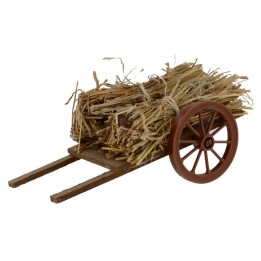 Carro con fascine di paglia cm 13x7x6,5 h