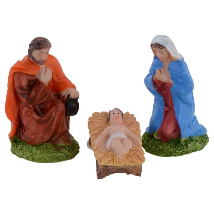 Nativity 3 pieces in resin series 6 cm for Presepe