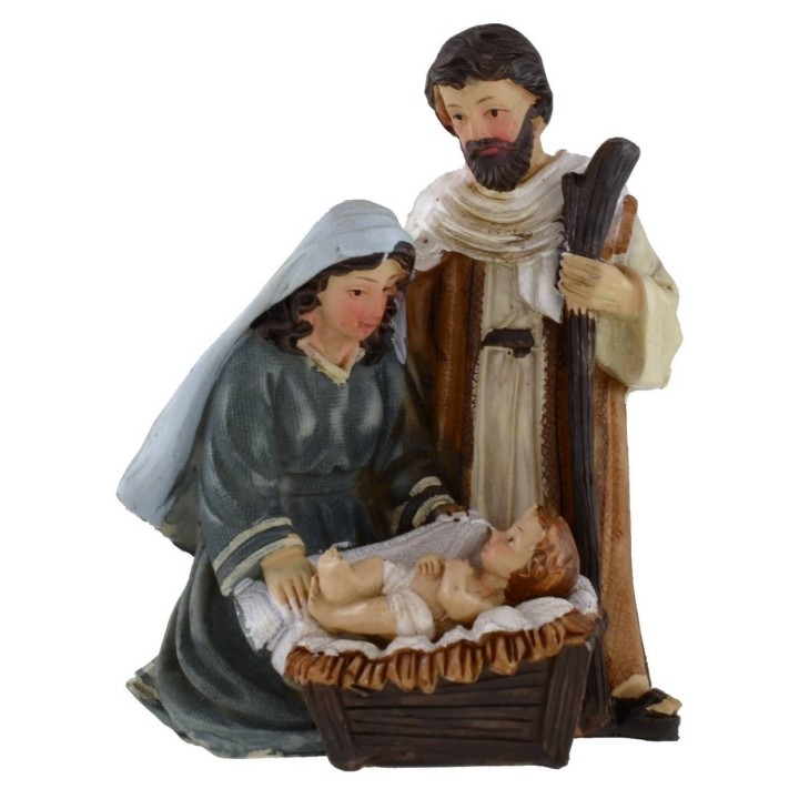 Natividad en bloque único de resina cm 8x6 serie 12 cm para