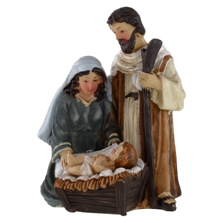 Nativity in single block in resin cm 8x6 series 12 cm for