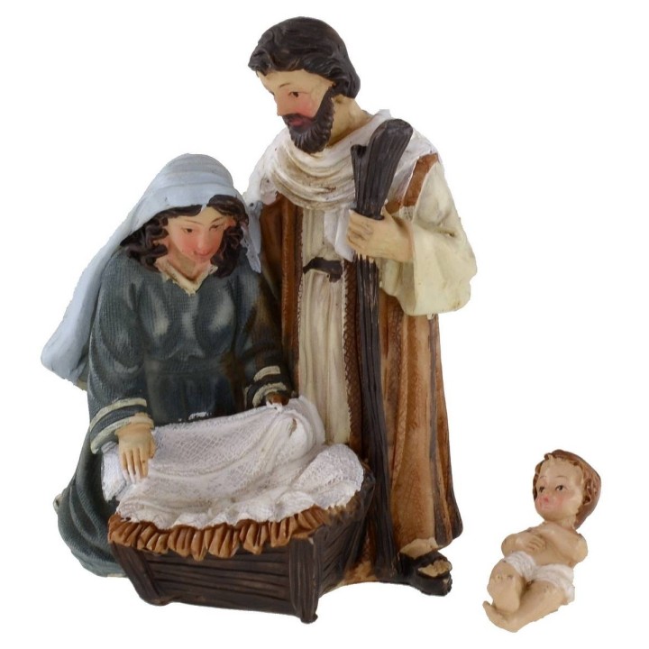 Nativity in single block in resin cm 8x6 series 12 cm for