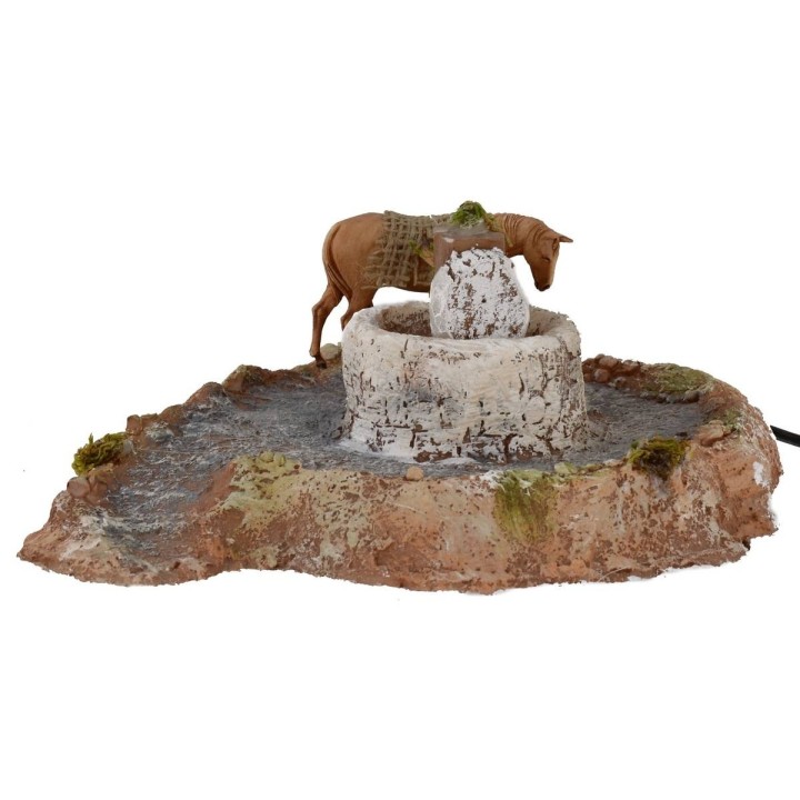 Molino de resina con caballo en movimiento 20x22,5x9 h cm