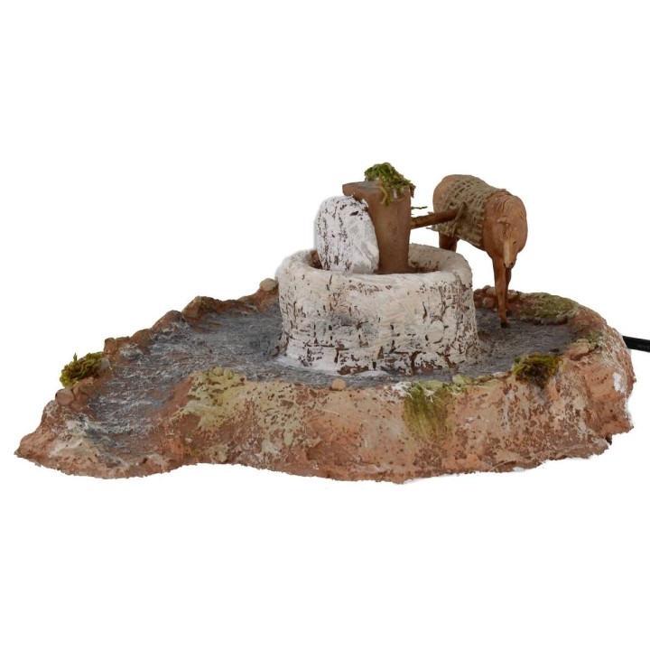 Molino de resina con caballo en movimiento 20x22,5x9 h cm
