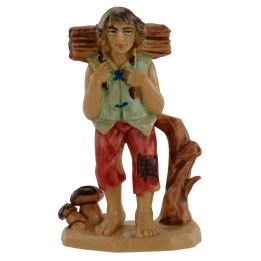 Leñador con haz de leña sobre los hombros serie de 6 cm en pvc