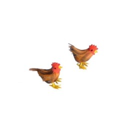 Set of 2 feathered hens - 4465