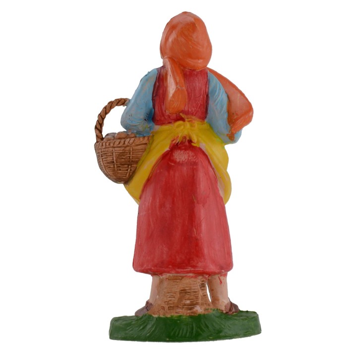 Peasant with goose and cesta of 10 cm series eggs in pvc