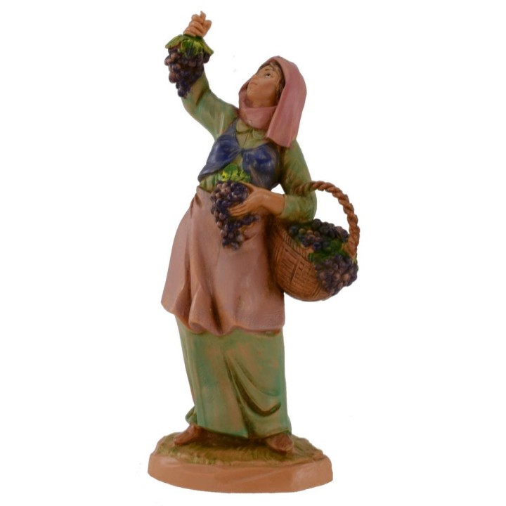 Peasant with grape 12 cm Fontanini