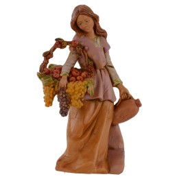 Giovane con cesto di frutta e brocca 12 cm Fontanini