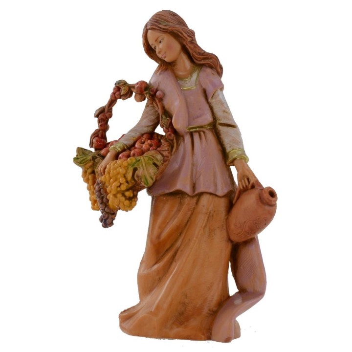 Young with fruit basket and brocca 12 cm Fontanini