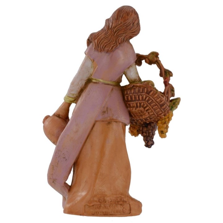 Giovane con cesto di frutta e brocca 12 cm Fontanini