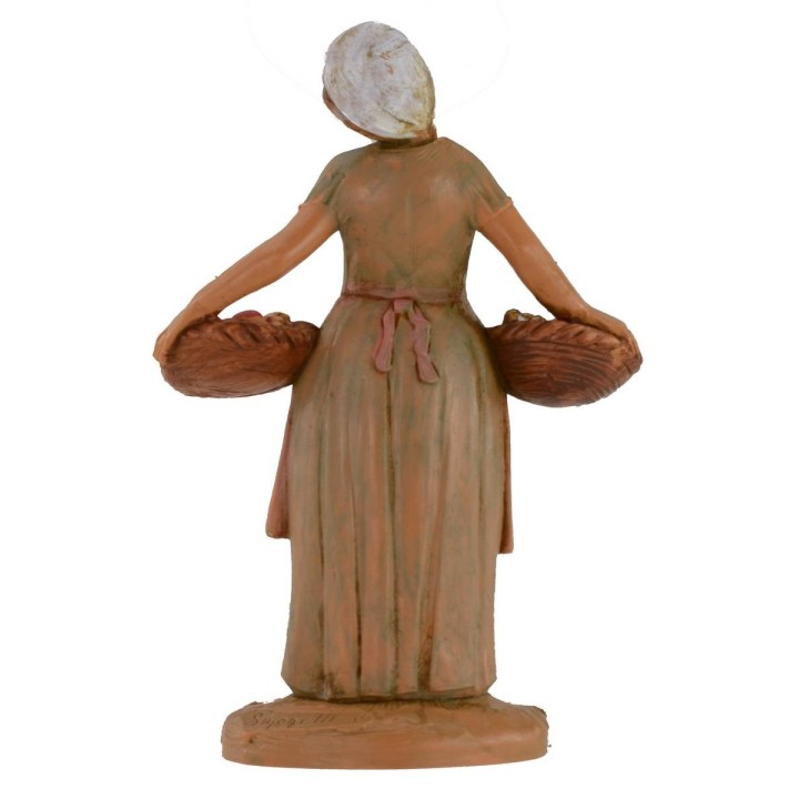 Woman with fruit baskets and vegetables 12 cm Fontanini