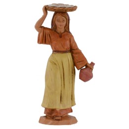 Woman with basket on Chief 12 cm Fontanini