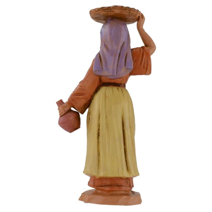 Mujer con cesta en la cabeza 12 cm Fontanini