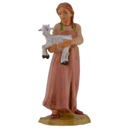 Bambina con capretta fra le braccia serie 19 cm Fontanini