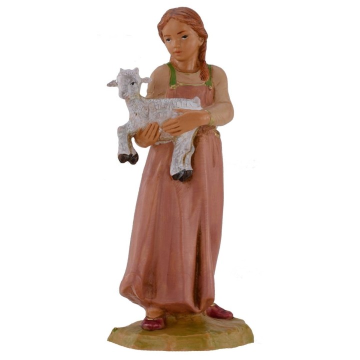 Bambina con capretta fra le braccia serie 19 cm Fontanini