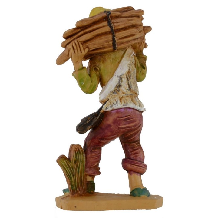 Boscaiolo con fascina di legna a spalle lux 12 cm in pvc