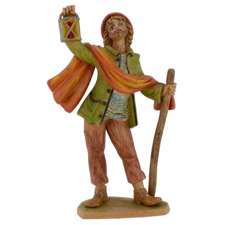 Pastor con linterna lux 16 cm en pvc