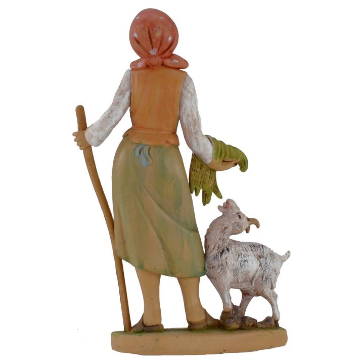 Contadina con capretta lux 16 cm in pvc