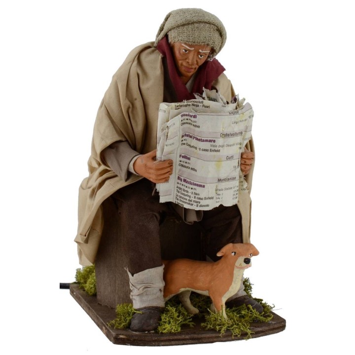Man who reads the newspaper in motion series 30 cm