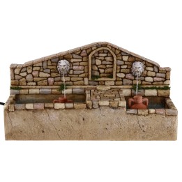 Fuente con leones de dos salidas de agua de 30x11x16,5 cm h.