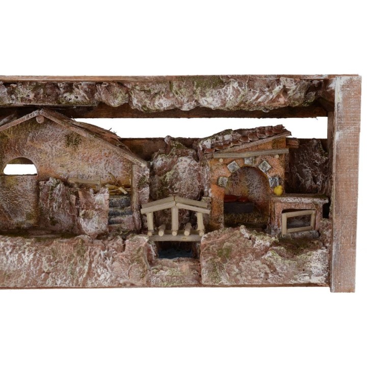 Pesebre con cabaña y taller cm 36x11x18 h