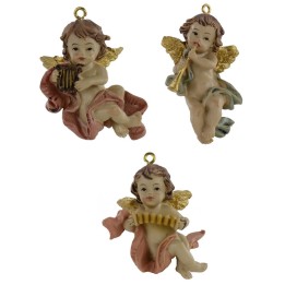 Set di 3 puttini da appendere in resina 5 cm