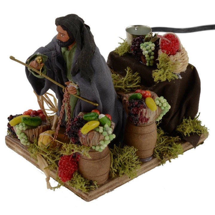 Fruttivendolo con bilancia in movimento 11cm