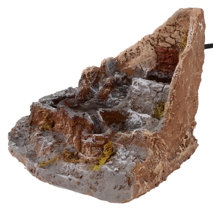 Ruscello funzionante con fontana in resina cm 17,5x19x15 h