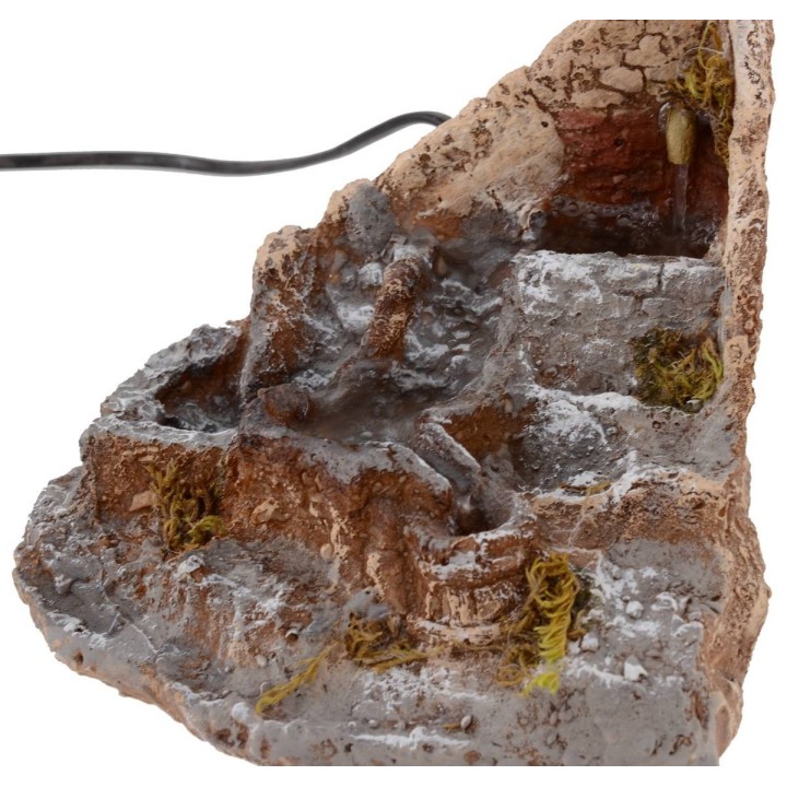 Working stream with fountain in resin cm 17,5x19x15 h
