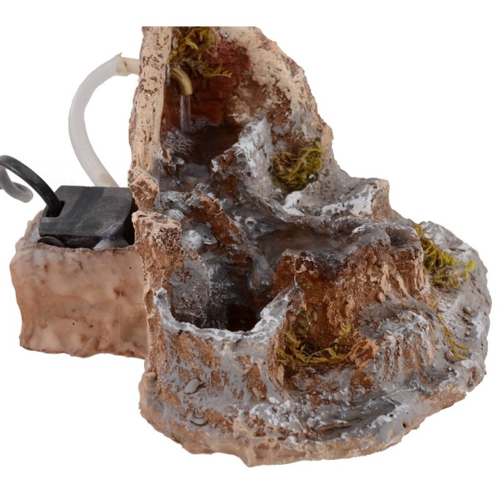 Ruscello funzionante con fontana in resina cm 17,5x19x15 h