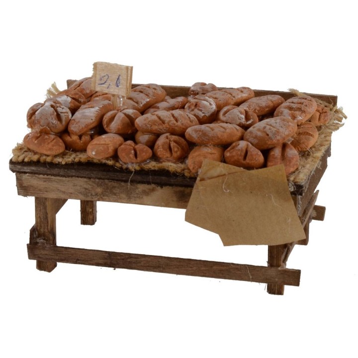 Wooden bench with bread cm 9x6, 5x4, 5 h for statues from 10-12