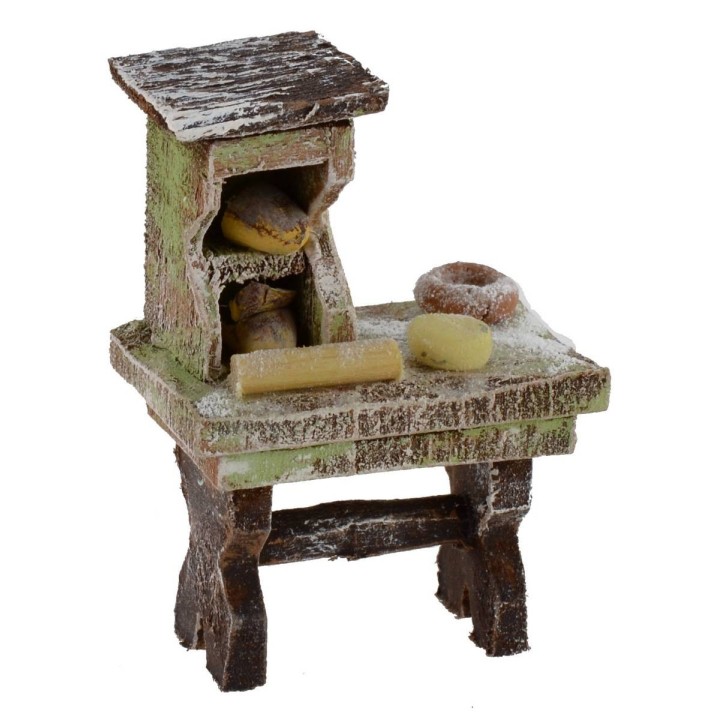 Banco da lavoro di un fornaio cm 4x2,5x5,5 h per statue da 6 cm