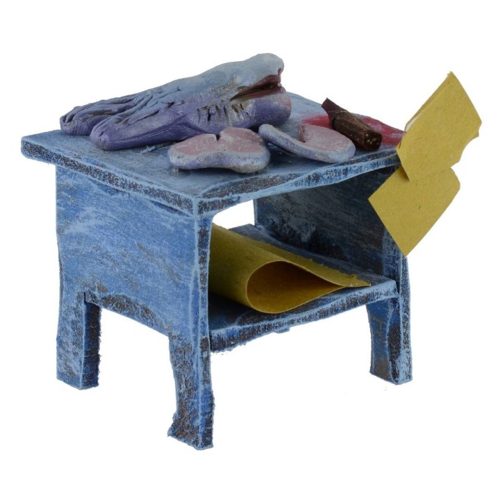 Banco de madera con pescado de 6,5x5,5x7 cm de altura para