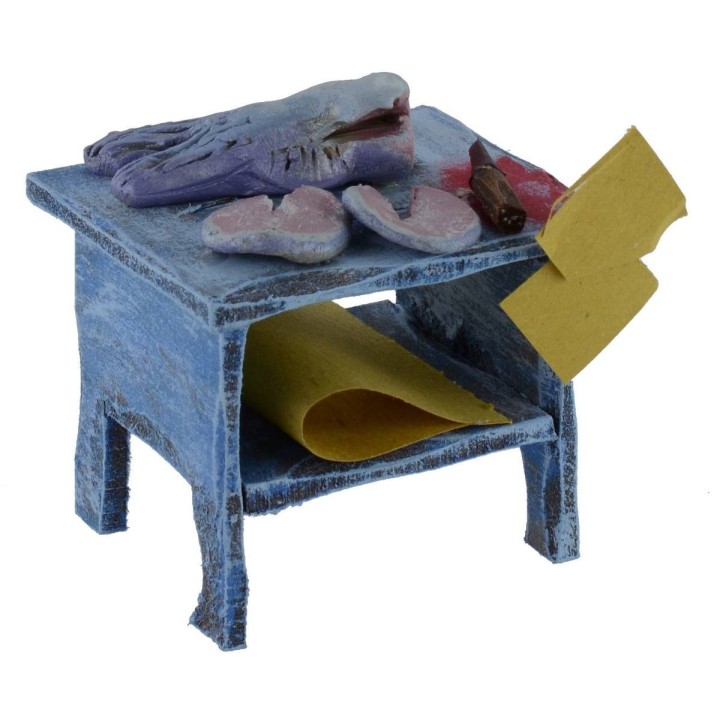 Wooden bench with fish cm 6,5x5, 5x7 h for statues from 12 cm