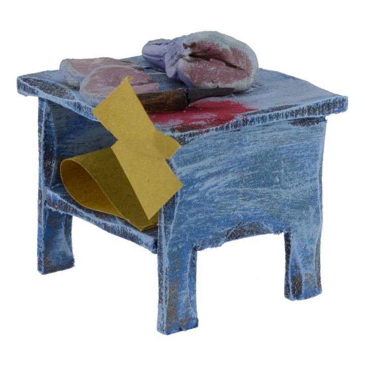 Banco de madera con pescado de 6,5x5,5x7 cm de altura para