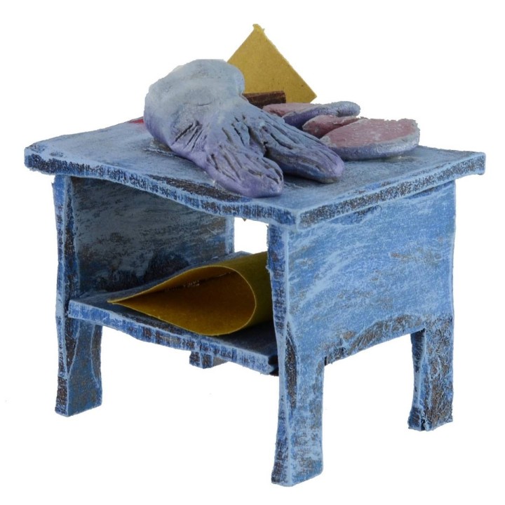 Wooden bench with fish cm 6,5x5, 5x7 h for statues from 12 cm
